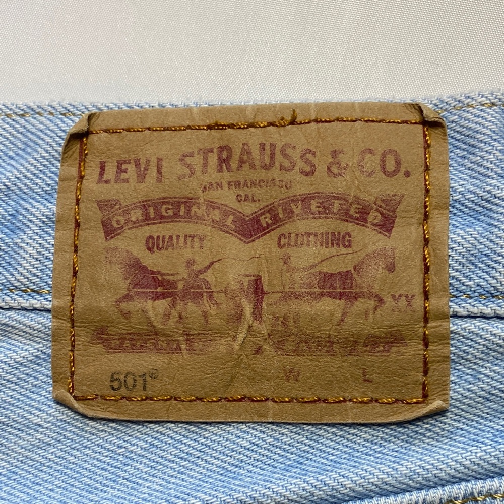 Levi's Light Blue Ripped Jean Shorts - Picture 2 of 10